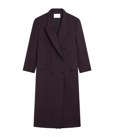 The Frankie Shop Jane Long Coat - Dark Plum