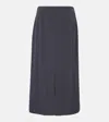 The Frankie Shop Judy Twill Midi Skirt In Grey