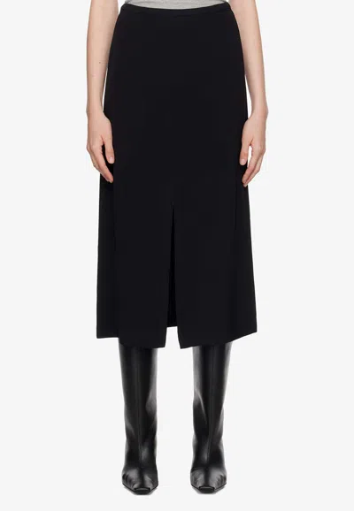 The Frankie Shop Black Judy Midi Skirt