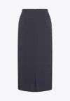 The Frankie Shop Judy Twill Midi Skirt In Gray