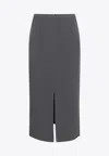 The Frankie Shop Gray Judy Midi Skirt In Khaki