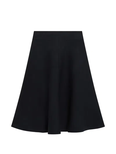 The Frankie Shop Luglio Midi Knit Skirt In Blue Viscose Blend In Black