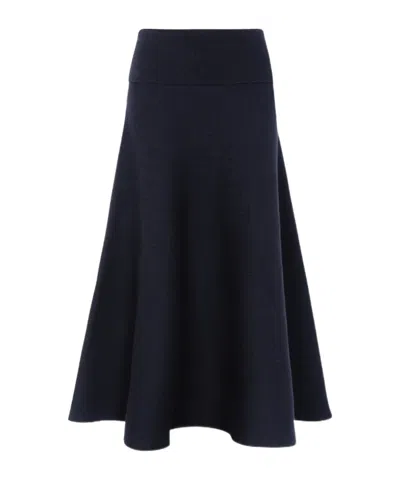 The Frankie Shop July Knit Midi Skirt In Blue