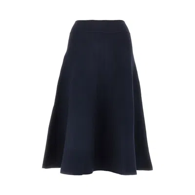The Frankie Shop 'july' Knitted Midi Skirt In Blue
