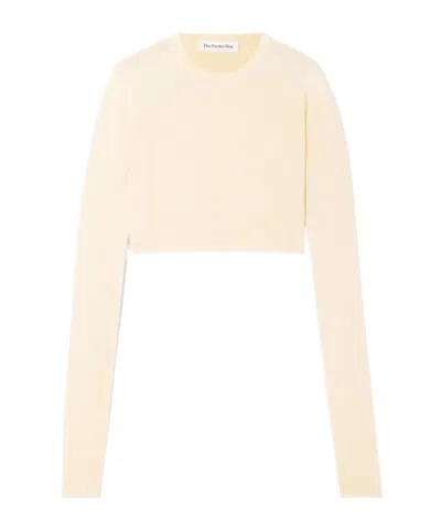 The Frankie Shop Kazel Cropped Knitted Top In Neutral