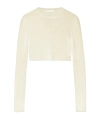 Shop The Frankie Shop Kazel Cropped Thin Knit Top - Pale Yellow