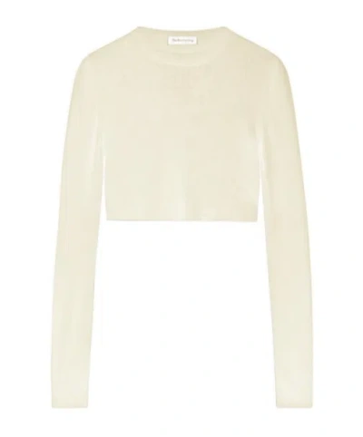 The Frankie Shop Kazel Cropped Thin Knit Top - Pale Yellow