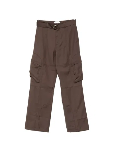 The Frankie Shop Kelly Belted Cargo Pants In Brown