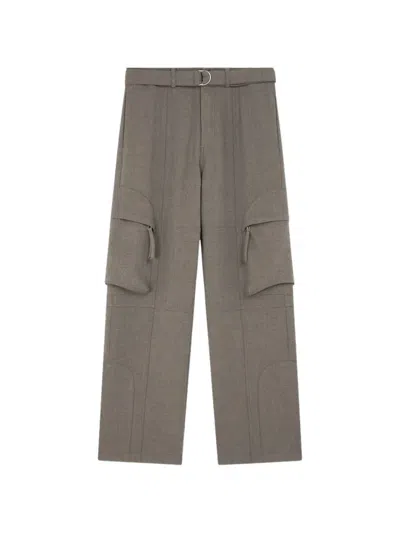 The Frankie Shop Kelly Belted Cargo Trousers In Gray