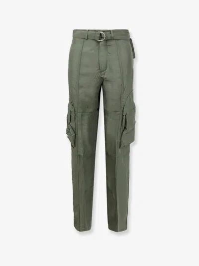 The Frankie Shop Kelly Fluid Cargo Trousers In Green