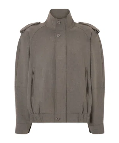 The Frankie Shop Kelly Woven Jacket In Brown