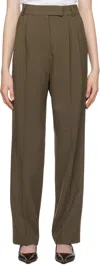 The Frankie Shop Khaki Bea Suit Trousers In Chocolate