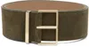The Frankie Shop Khaki Evro Suede Leather Belt