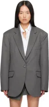 The Frankie Shop Khaki Lyra Oversized Blazer In Light Khaki