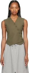 The Frankie Shop Khaki Maesa Cross Vest In Olive