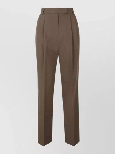 The Frankie Shop Knee Length Midi Pants Belt Loops In Brown