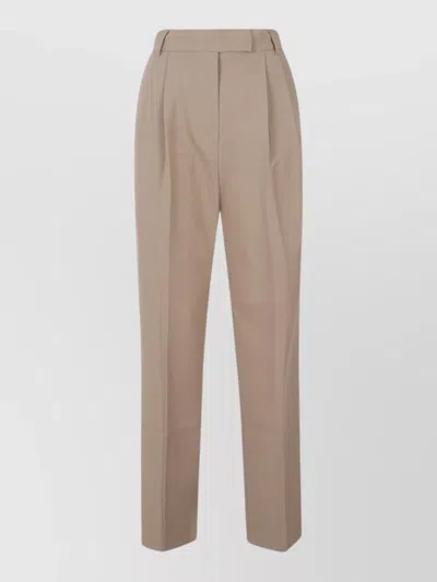 The Frankie Shop Knee Length Midi Pants Belt Loops In Brown