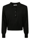 The Frankie Shop Knit Polo Shirt In Black