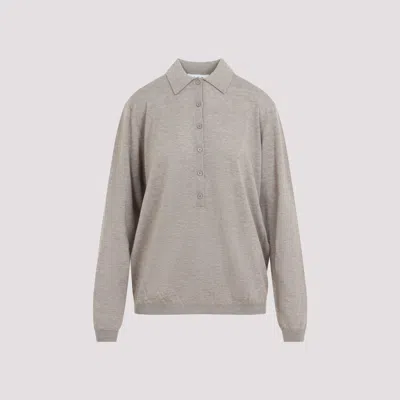 The Frankie Shop Knit V-neck Polo For Women In Neutral