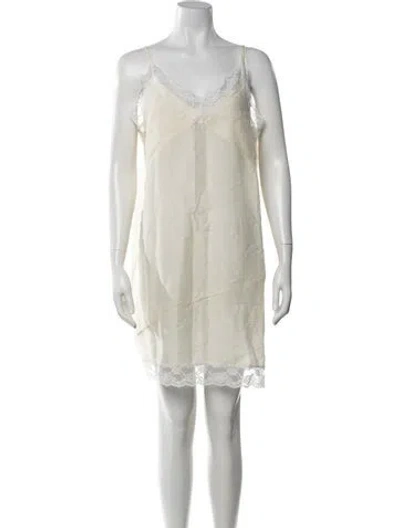 Pre-owned The Frankie Shop Lace Trim Embellishment Nightgown W/ Tags In Neutrals