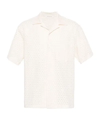 The Frankie Shop Landon Broderie Anglaise Shirt In Beige