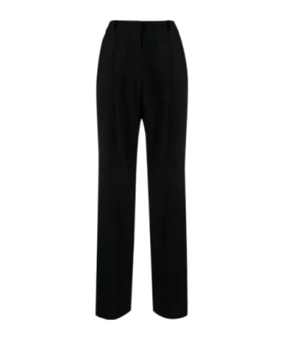 The Frankie Shop Layton Pleated Wool Trousers In Black