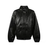 The Frankie Shop Faux Leather Jacket With Structured Collar In Black