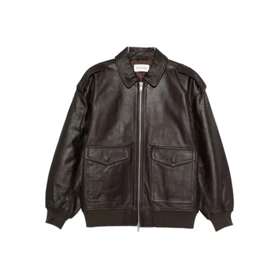 The Frankie Shop Leather Outerwears In Black