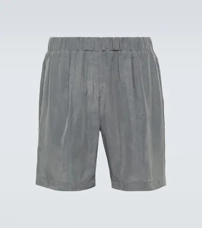 The Frankie Shop Leland Cupro Shorts In Grey