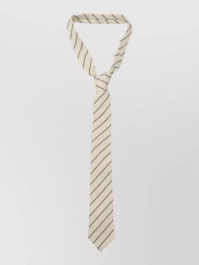 The Frankie Shop Lene Striped Silk Blend Tie In Neutral