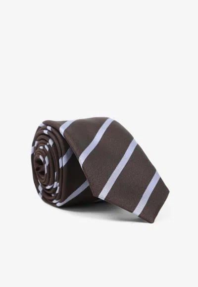 The Frankie Shop Lene Striped Tie In Brown