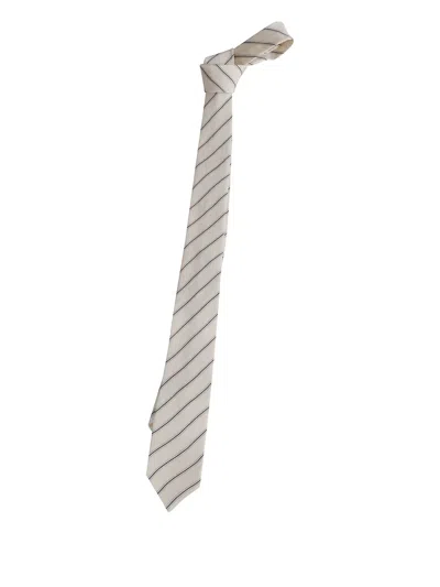 The Frankie Shop Lene Striped Tie In Gray