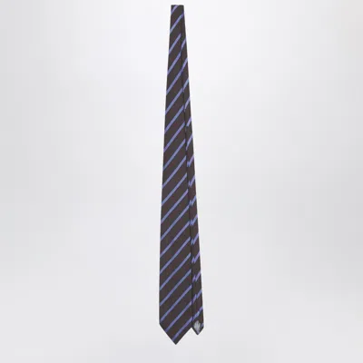 The Frankie Shop Lene Striped Tie In Brown In Multi