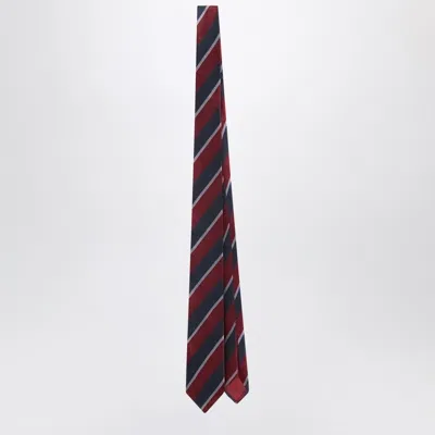 The Frankie Shop Lene Striped Tie In Burgundy In Red