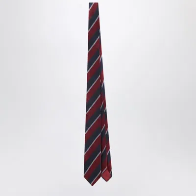 The Frankie Shop Lene Striped Tie In Burgundy In Red
