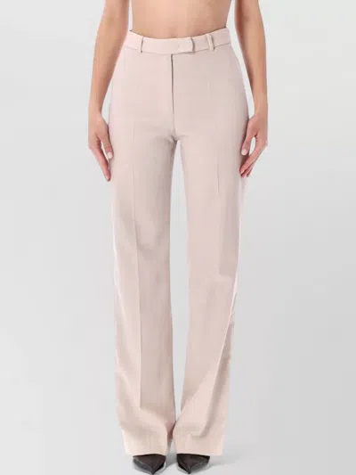 The Frankie Shop Lenora Tailored Trousers Front Crease Belt Loops In Pink