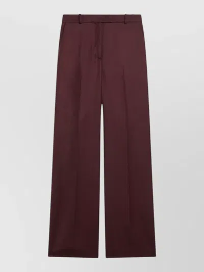 The Frankie Shop Lenora Tailored Wool Blend Wide Leg Trousers In Burgundy