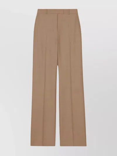The Frankie Shop Lenora Wide Leg Trousers In Brown