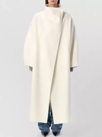 The Frankie Shop Leroy Coat Long Straight Body Notch Collar In Neutral