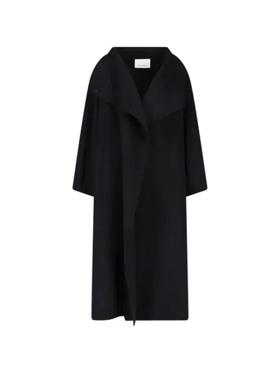 The Frankie Shop Leroy Funnel-neck Coat In Black