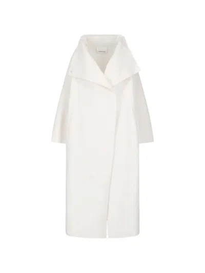 The Frankie Shop Leroy Funnel-neck Coat In White