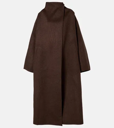 The Frankie Shop Leroy Wool-blend Coat In Brown