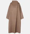 The Frankie Shop Leroy Oversized Brushed Wool-blend Coat In Brown
