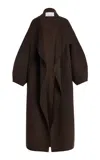 The Frankie Shop Leroy Wool Coat In Brown