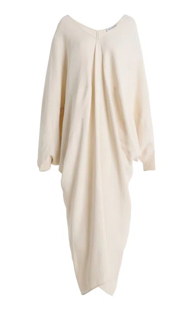 The Frankie Shop Lilia Crepe Maxi Kaftan Dress In White