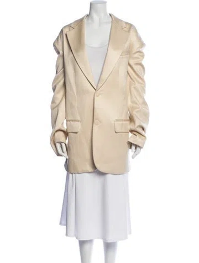 Pre-owned The Frankie Shop Linen Blazer In Yellow