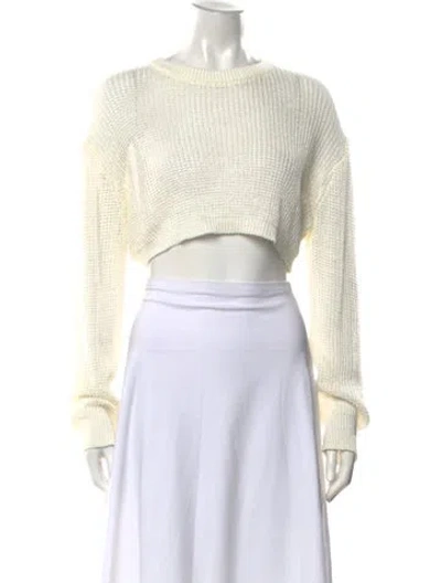 Pre-owned The Frankie Shop Linen Crew Neck Sweater In Neutral
