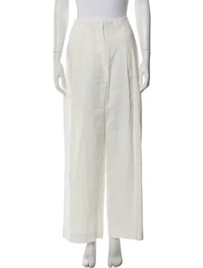 Pre-owned The Frankie Shop Linen Wide Leg Pants In Neutral