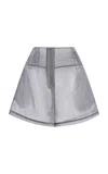 The Frankie Shop Lise Sheer Silk-blend Shorts In Grey