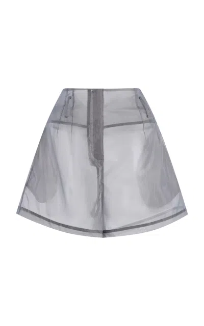 The Frankie Shop Lise Sheer Silk-blend Shorts In Grey